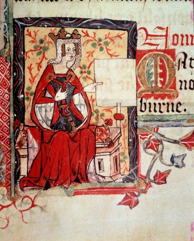 An illumination representing Mathilde the Empress (ca. 1102-1167), also known as Maud and Mathilde of England, wife of Henry V of the Holy Empire and drawn from the book 