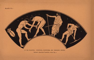 Ancient Greek Education: In the Palaistra, Wrestlers, Paidotribes, Boy Preparing Ground by English School