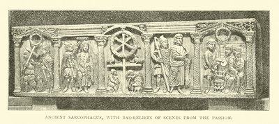Ancient Sarcophagus, with Bas-reliefs of Scenes from the Passion by English School