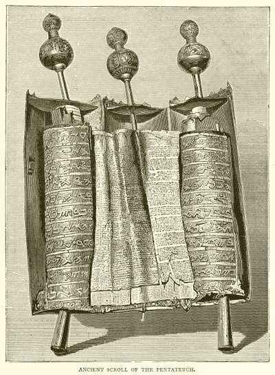 Ancient Scroll of the Pentateuch by English School