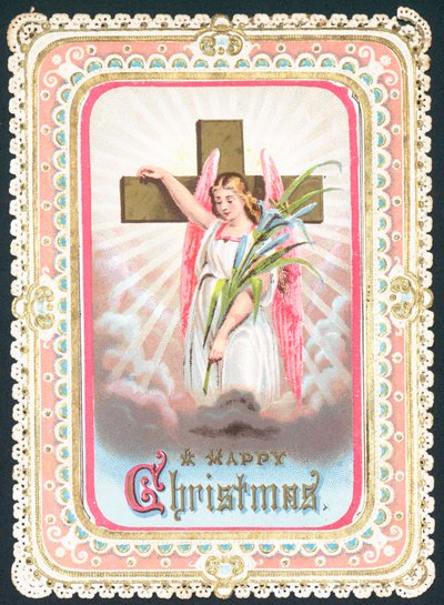 Angel standing with Cross by English School