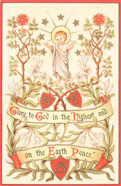 Angel with arms raised by English School