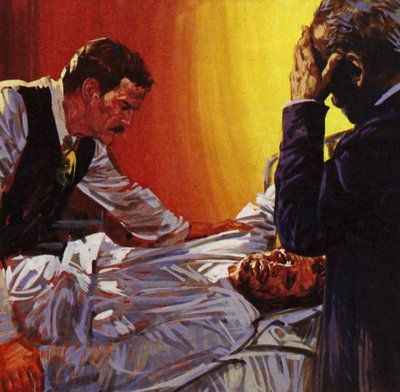 Anticipating another mental attack, Vincent Van Gogh shot himself by English School