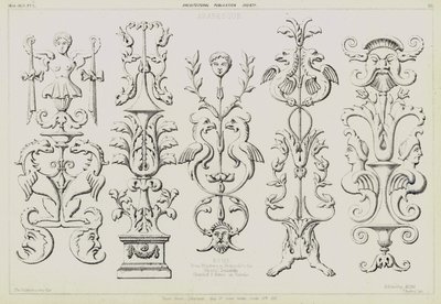 Arabesque Pilasters from the Tomb of Pope Julius II by Michelangelo in the Church of San Pietro in Vincoli, Rome, Italy by English School