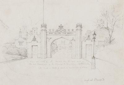 Arch at Stamford, erected to welcome Queen Victoria and Prince Albert en route to Burghley House by English School