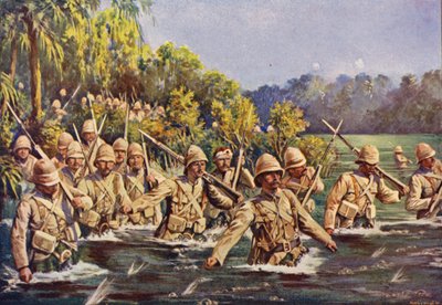 Argyll and Sutherland Highlanders Crossing the Modder River by English School