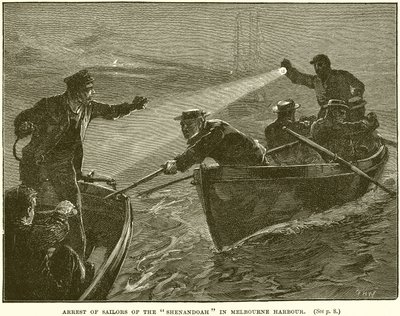 Arrest of Sailors of the Shenandoah in Melbourne Harbour by English School