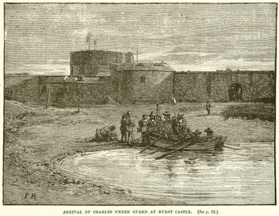 Arrival of Charles under Guard at Hurst Castle by English School