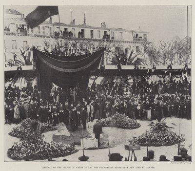 Arrival of the Prince of Wales to lay the Foundation-Stone of a New Pier at Cannes by English School