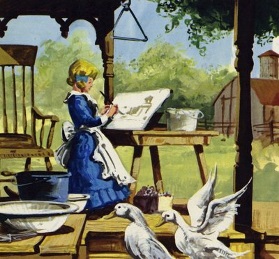 As a child, Anna Mary Robertson enjoyed painting by English School