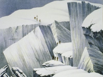 Ascending a Cliff, from A Narrative of an Ascent to the Summit of Mont Blanc by Charles Fellows, published 1827 by English School