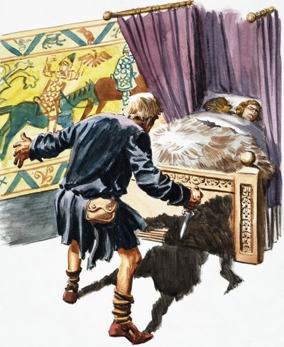 Assassin at bedside by English School