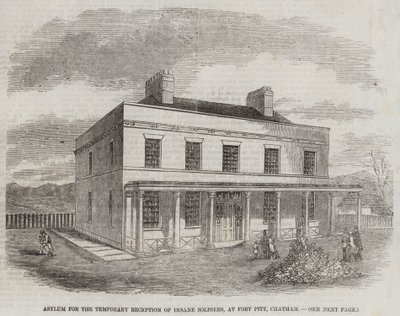 Asylum for the Temporary Reception of Insane Soldiers, at Fort Pitt, Chatham by English School