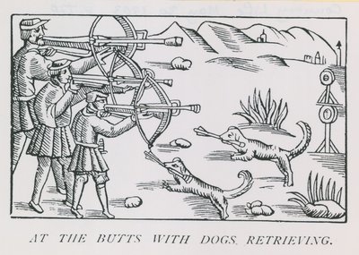 At the Butts with Dogs Retrieving by English School