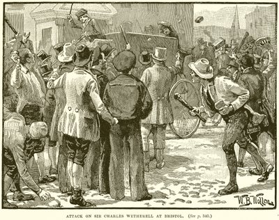 Attack on Sir Charles Wetherell at Bristol by English School