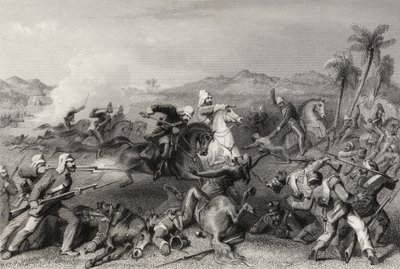 Attack on the Sealcote mutineers by General Nicholsons irregular cavalry in 1857, from 