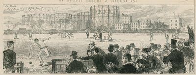 Australian Cricketers at Kennington Oval: Lord Harris saving a 4 by English School