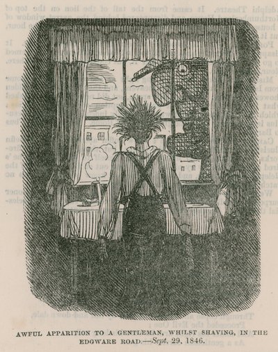 Awful apparition to a gentleman, whilst shaving, in the Edgware Road, London - 30 September 1846 by English School