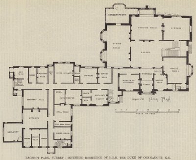 Bagshot Park, Surrey, Intended Residence of HRH the Duke of Connaught, KG by English School