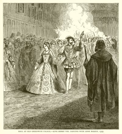 Ball at Old Greenwich Palace. King Henry VIII dancing with Anne Boleyn, 1527 by English School