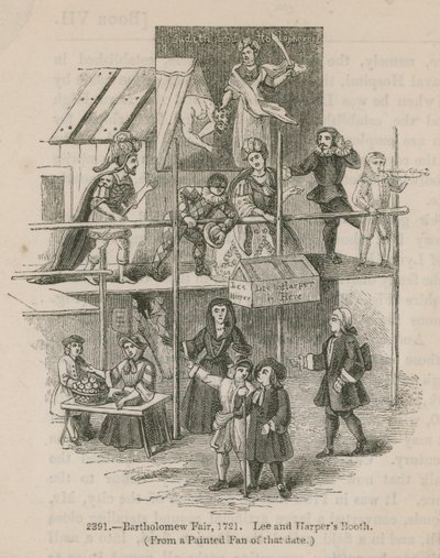 Bartholomew Fair, 1721; Lee and Harpers Booth by English School