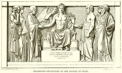 Bas-Relief--Institution of the Council of State by English School