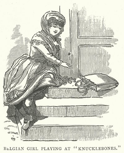 Belgian Girl Playing at Knucklebones by English School