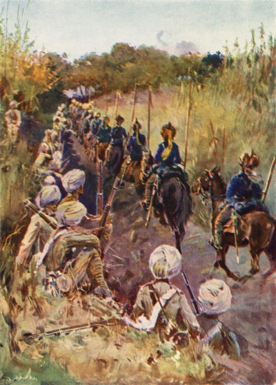 Bengal Lancers on Their Way to Beijing, Boxer Rebellion by English School