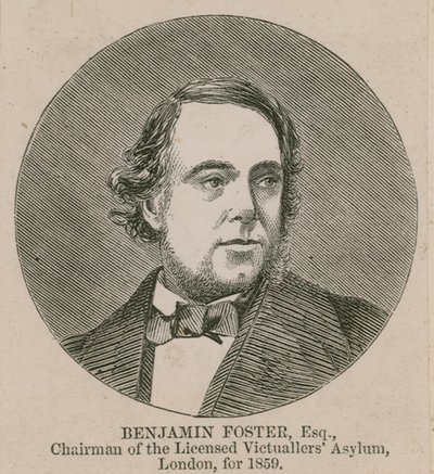 Benjamin Foster, Chairman of the Licensed Victuallers Asylum, London, 1859 by English School