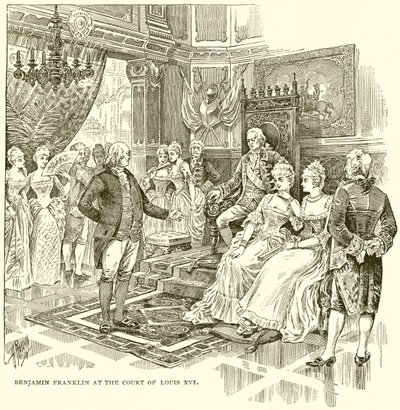 Benjamin Franklin at the Court of Louis XVI by English School
