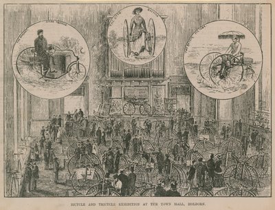 Bicycle and Tricycle Exhibition at the Town Hall, Holborn by English School