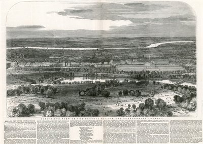 Birdseye View of the Crystal Palace and Surrounding Country, Great Exhibition, 1851 by English School