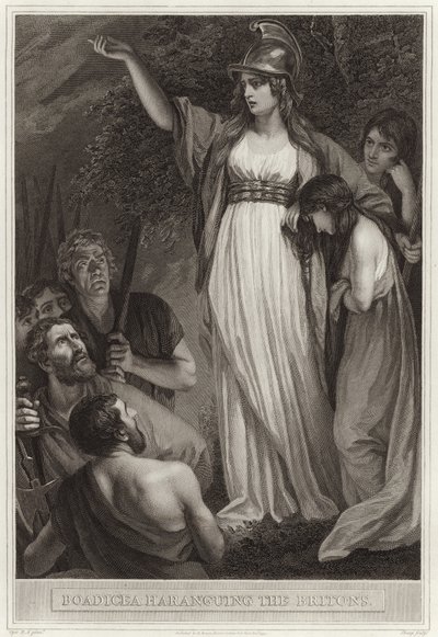 Boadicea haranguing the Britons by English School