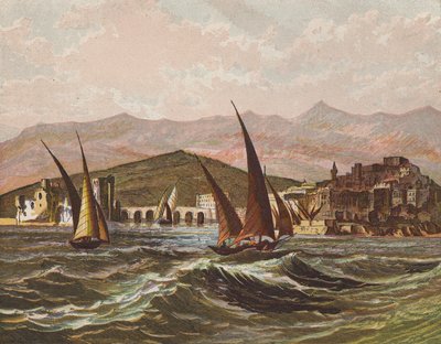 Boats Sailing off the Coast of the Holy Land by English School