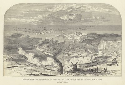 Bombardment of Sebastopol by the British and French Allied Armies and Fleets, 17 October 1854 by English School