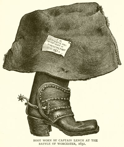 Boot Worn by Captain Lench at the Battle of Worcester, 1651 by English School