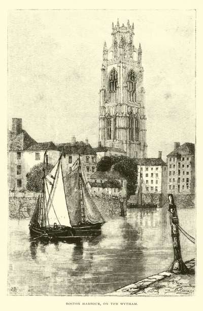 Boston Harbour, on the Wytham by English School