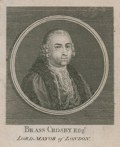 Brass Crosby, Lord Mayor of London 1765 by English School