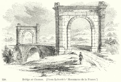 Bridge at Chamas (engraving) by English School
