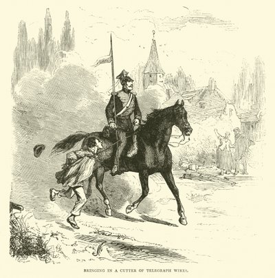 Bringing in a cutter of telegraph wires, September 1870 by English School
