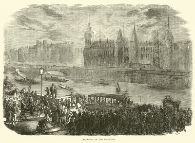 Bringing in the Wounded, November 1870 by English School