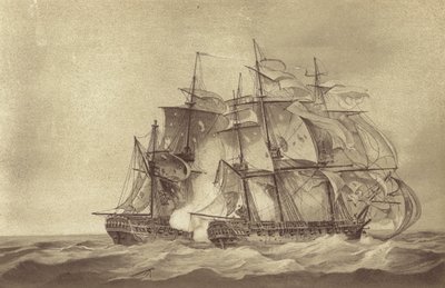 British frigate HMS Santa Margarita capturing the French frigate Tamise, June 1796 by English School
