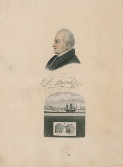 Brunel and a Section of the Thames Tunnel by English School