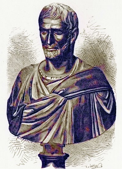 Brutus, Bust in the Capitol, Illustration from History of Rome by Victor Duruy, Published 1884 by English School