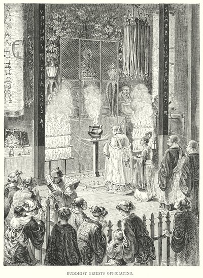 Buddhist Priests Officiating by English School