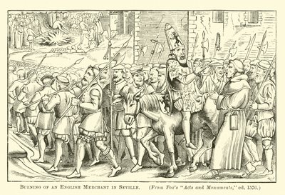 Burning of an English Merchant in Seville by English School