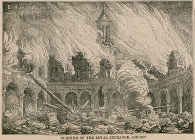 Burning of the Royal Exchange, London, on the Night of 10 January 1838 by English School