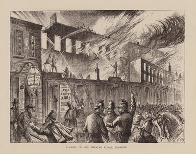 Burning of the Theatre Royal, Glasgow by English School