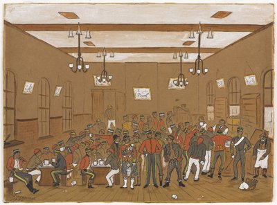 Canteen with men of 7th Dragoon Guards, 3rd Hussars, Scots Greys and 10th Hussars, 1886 by English School
