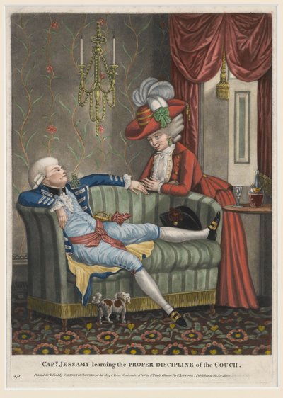 Captain Jessamy learning the Proper Discipline of the Couch, c.1782 by English School